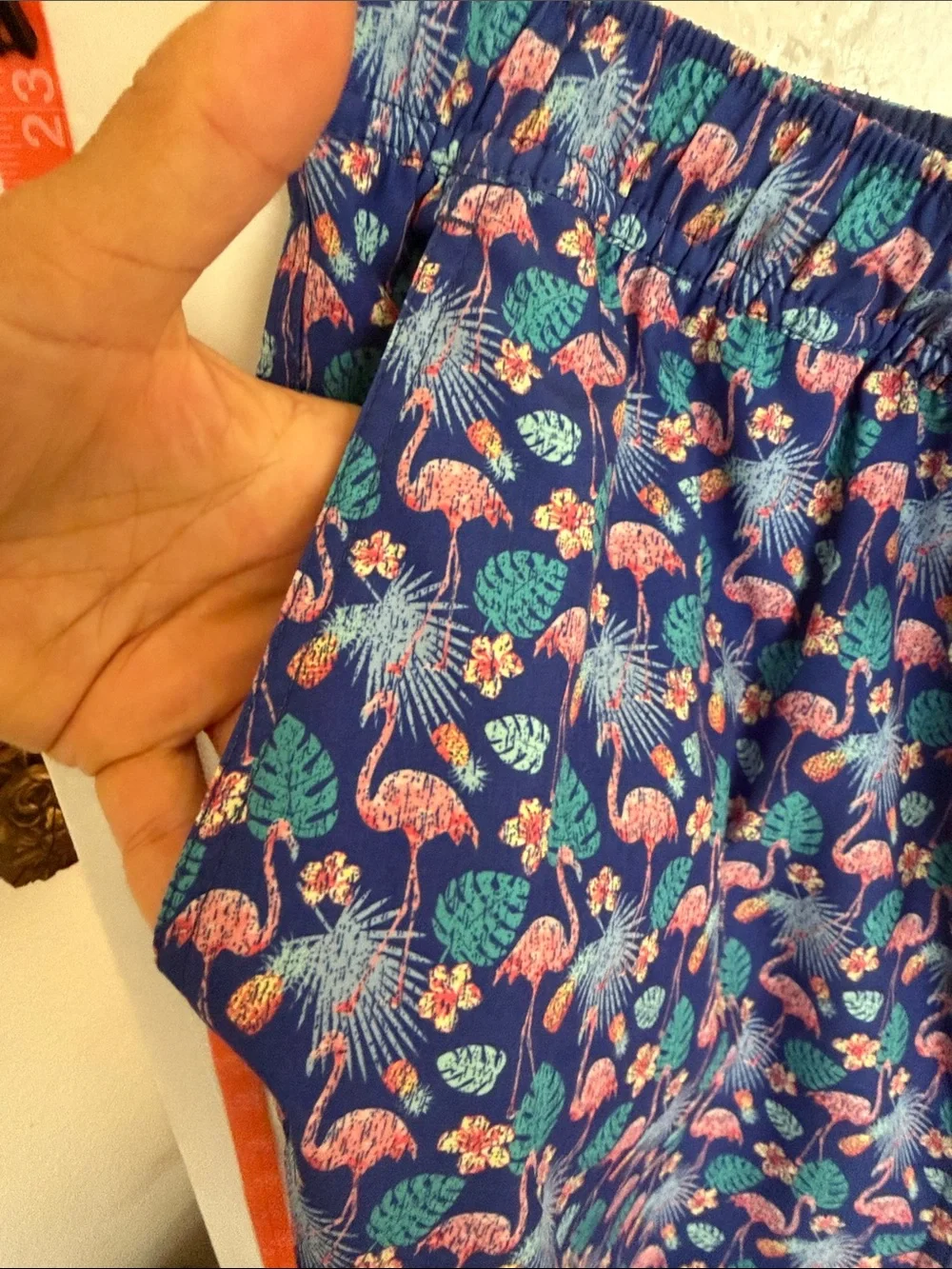 Peter Millar Navy Blue Flamingo & Leaf Hybrid Swim Shorts